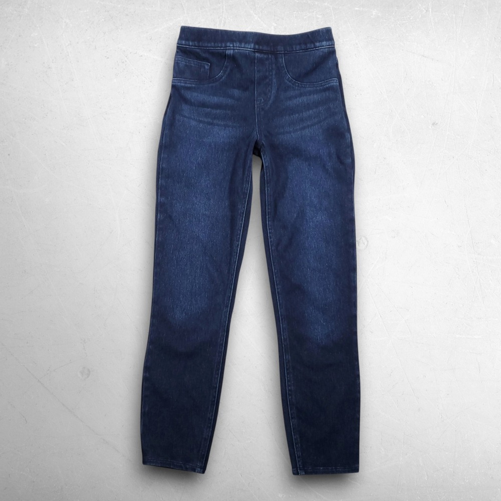 Spanx Jean-ish Ankle Leggings Women XS Petite Blue Dark Wash Slimming Athleisure
